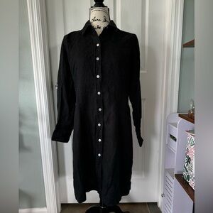 Searle Black Linen Dress Size Small